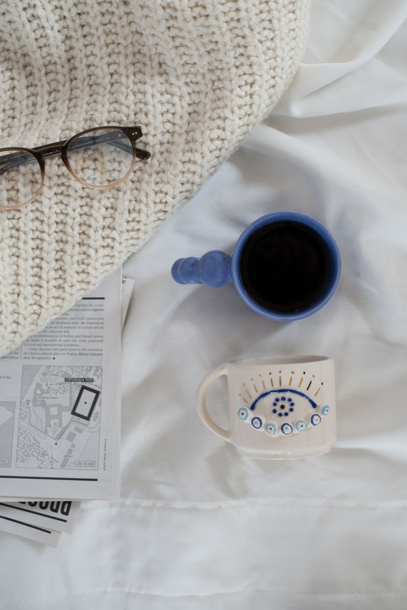Handgefertigte Keramik Tasse - AZURE