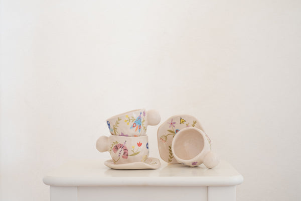 Handgefertigte Keramik Tasse - SPRING