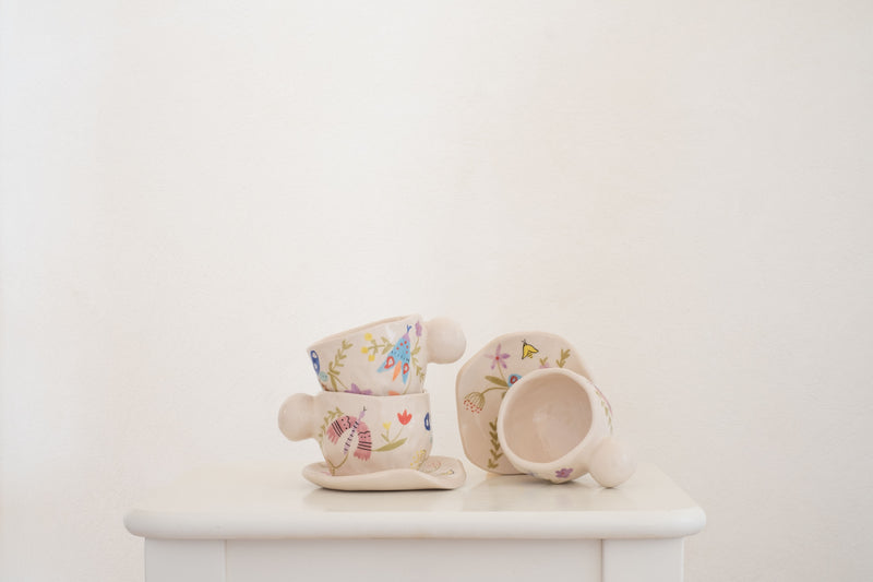 Handgefertigte Keramik Tasse - SPRING