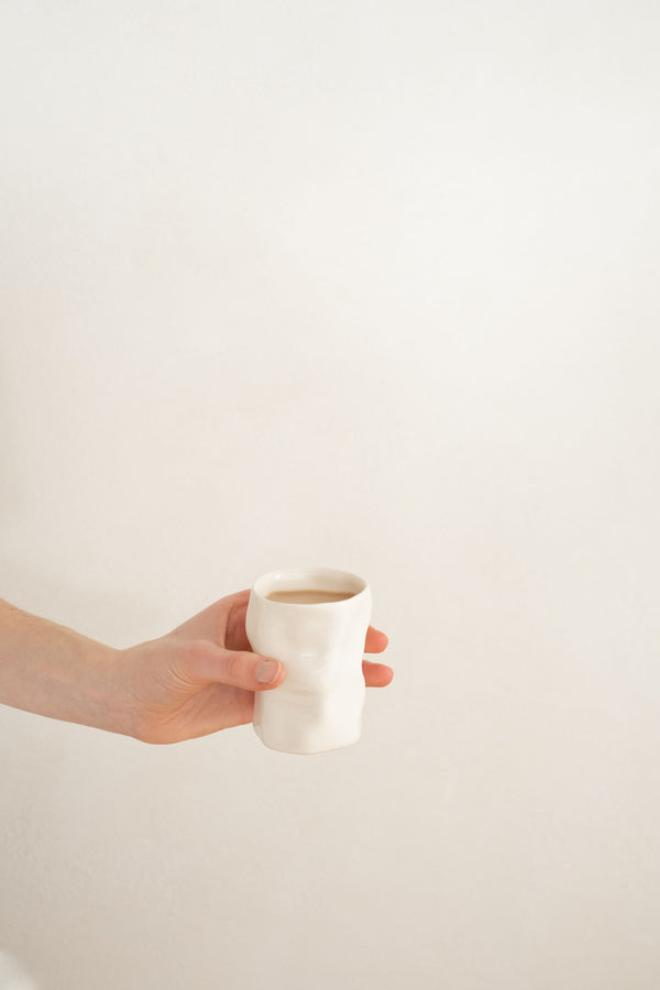 Handgefertigte Keramik Tasse - SCUP creme